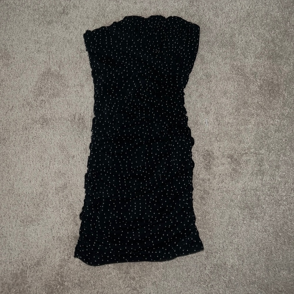 Charlotte Russe Tube top dress. It’s super flattering and has sewn in cinches.